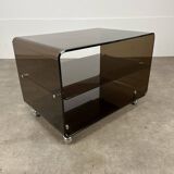 Michel Dumas smoked plexiglass coffee table, 1970s