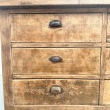 Solid oak trade counter, six drawers, France, circa 1920.
