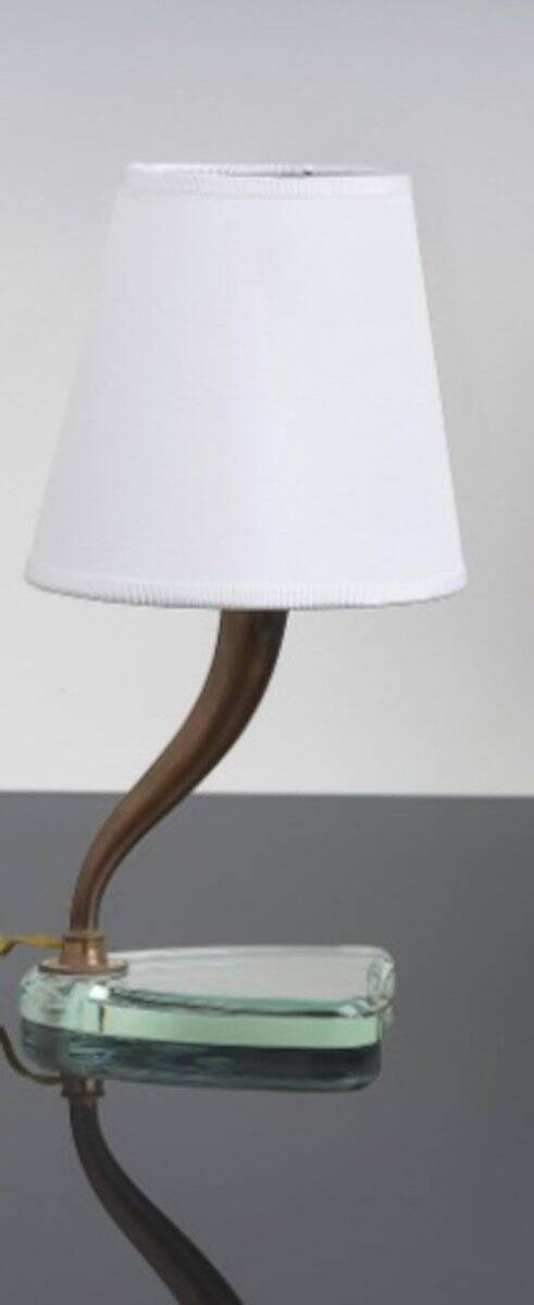 Table Lamps in Crystal and Brass by Emilio Lancia, 1930s