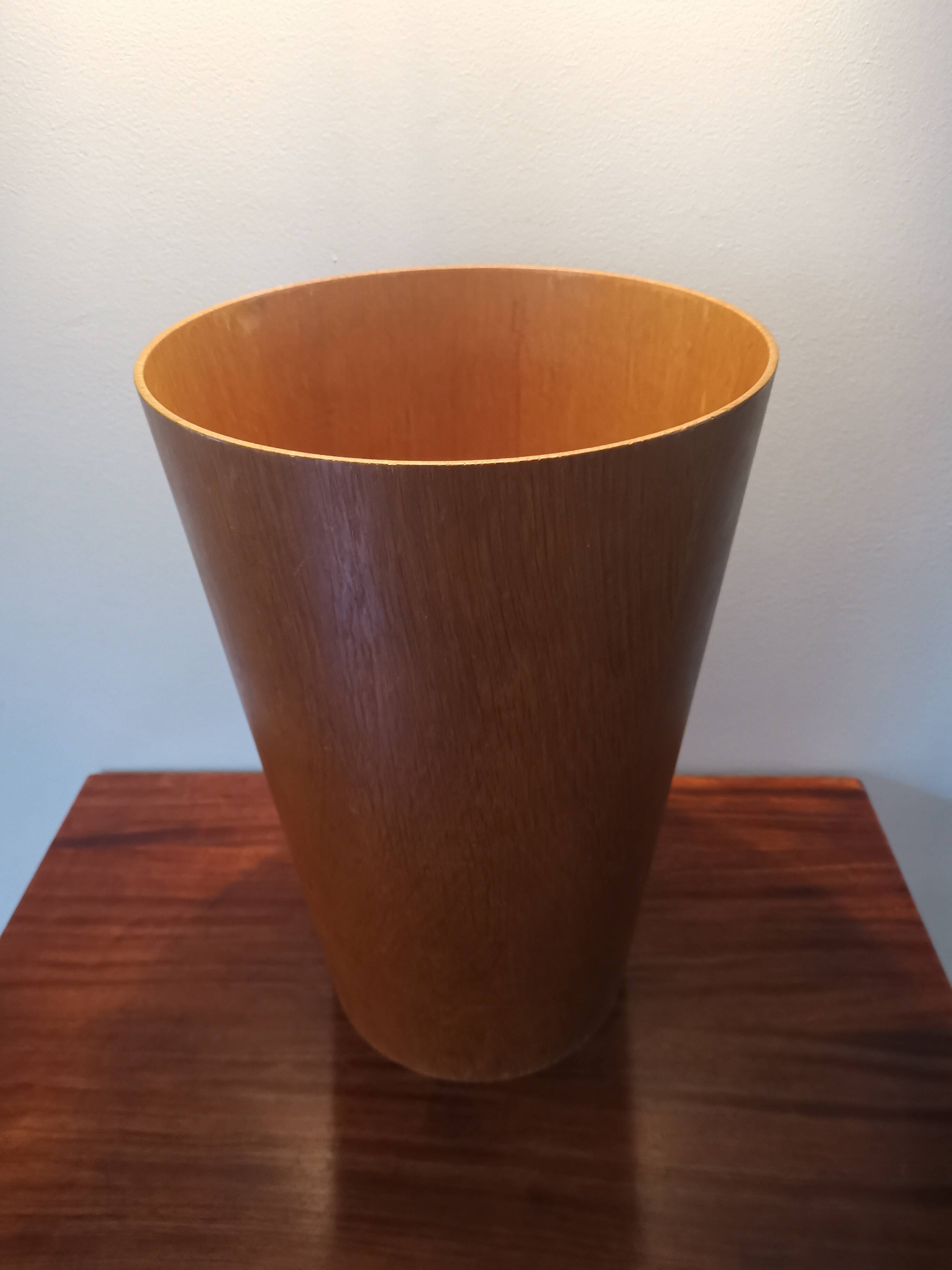 Large teak waste paper basket Martin Aberg for Servex