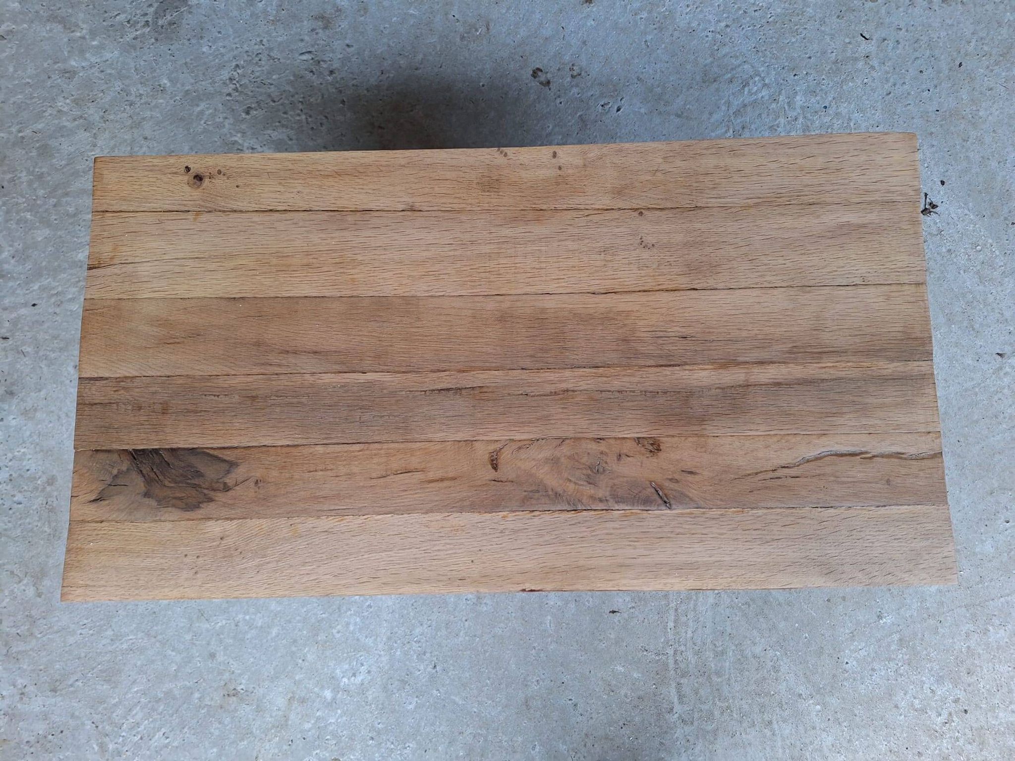 Solid wood and steel coffee table