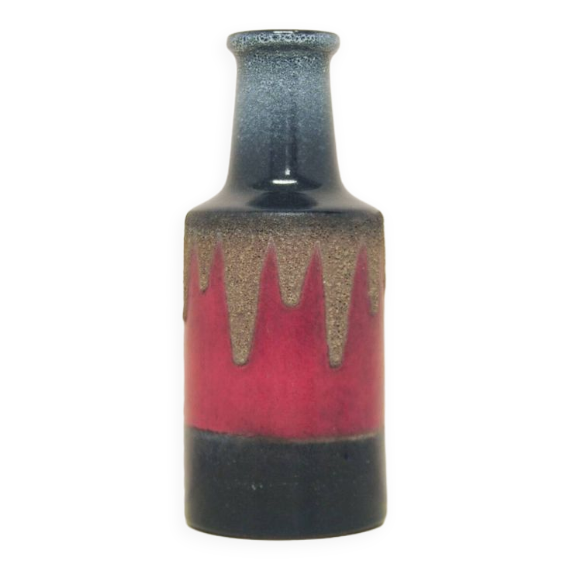 vintage red and grey-blue West Germany vase VEB Handelsleben