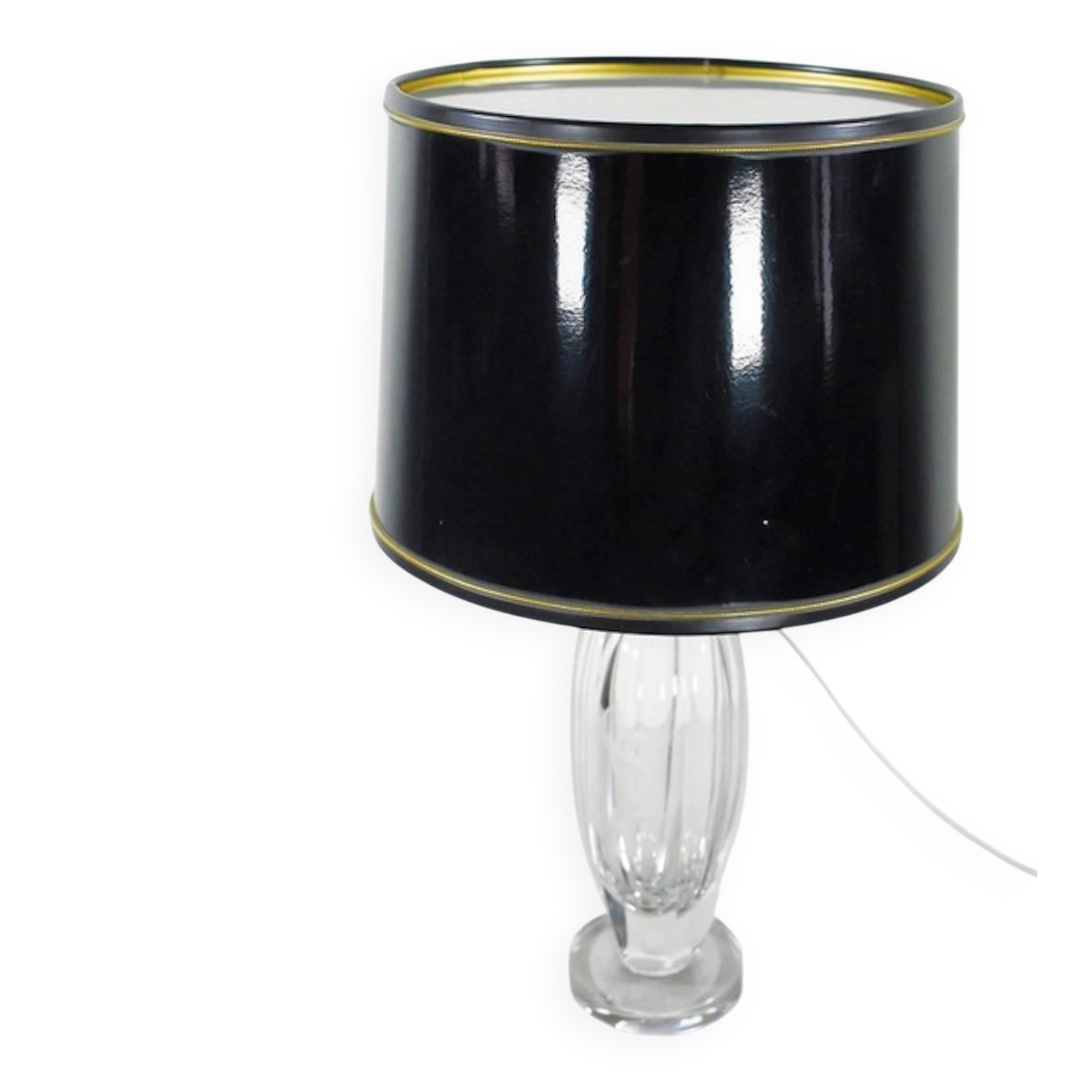 Elis Bergh for Kosta Sweden engraved crystal table lamp