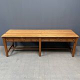 Large antique drapery fabric table