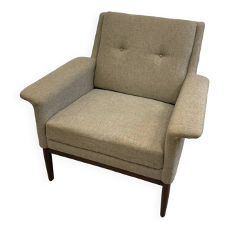 Scandinavian armchairs in gray/beige mottled fabric