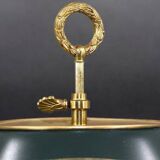 Bronze Bouillotte Lamp in Empire Style with Tin Shade