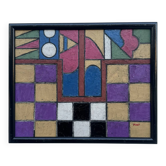 Tableau abstrait géométrique coloré