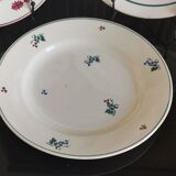 6 old flat plates mismatched Terre de Fer