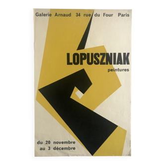 Affiche originale en sérigraphie Wladyslaw LOPUSZNIAK, Galerie Arnaud, 1952