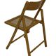 Vintage wooden folding chair with rattan seat 80s minimalist design