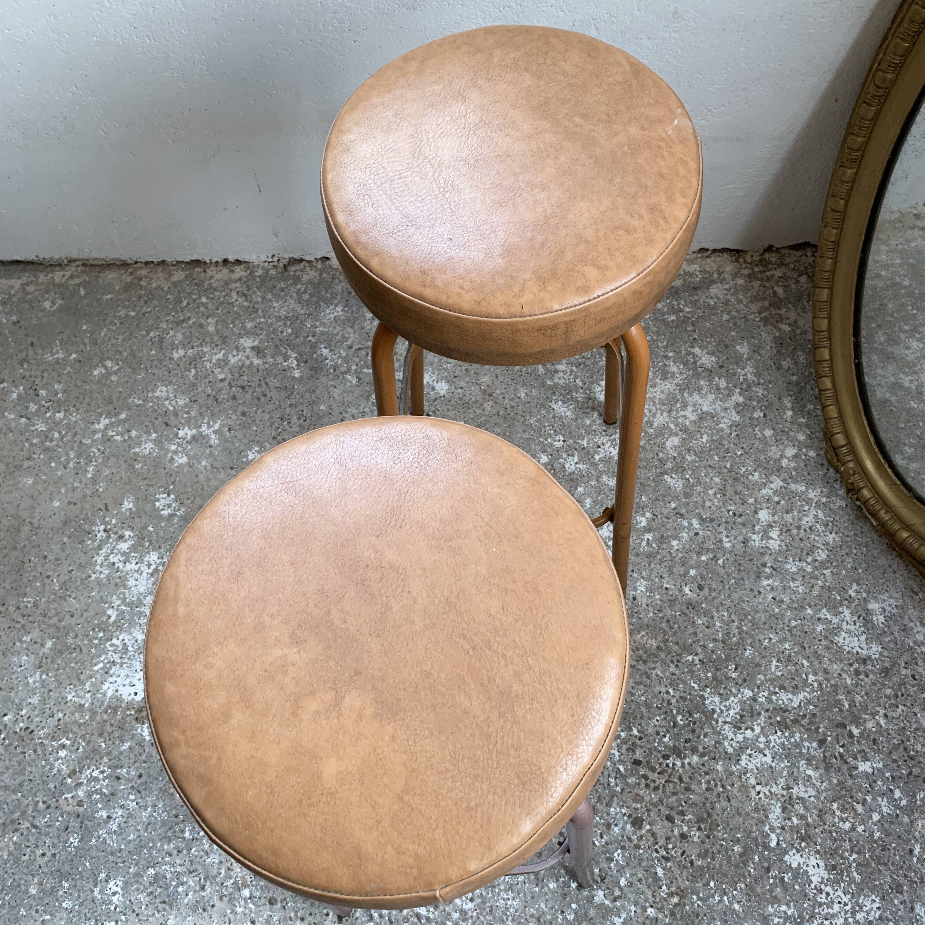 Pair of vintage metal bar stools