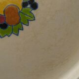 Service 6 assiettes plates faience Boch La Louvière émaux décor fruits Art Déco