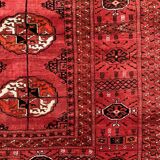 Antique turkmen tekke main carpet, 280x230 cm turkoman bokhara red black beige