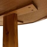 Vintage Design Pine Dining Table, Oval Table from the 1970s