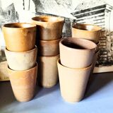 Set of Digoin stoneware cups or glasses