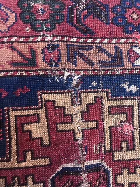 Old caucasian rug shirawan 19th handmade 76x120 cm