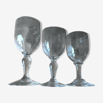 Set of 3 antique glasses