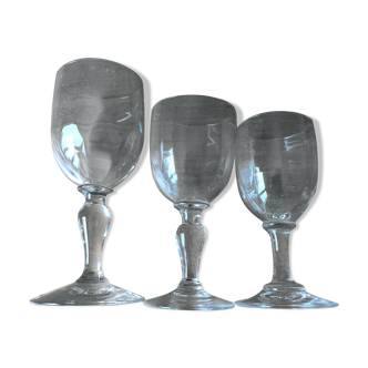 Set of 3 antique glasses