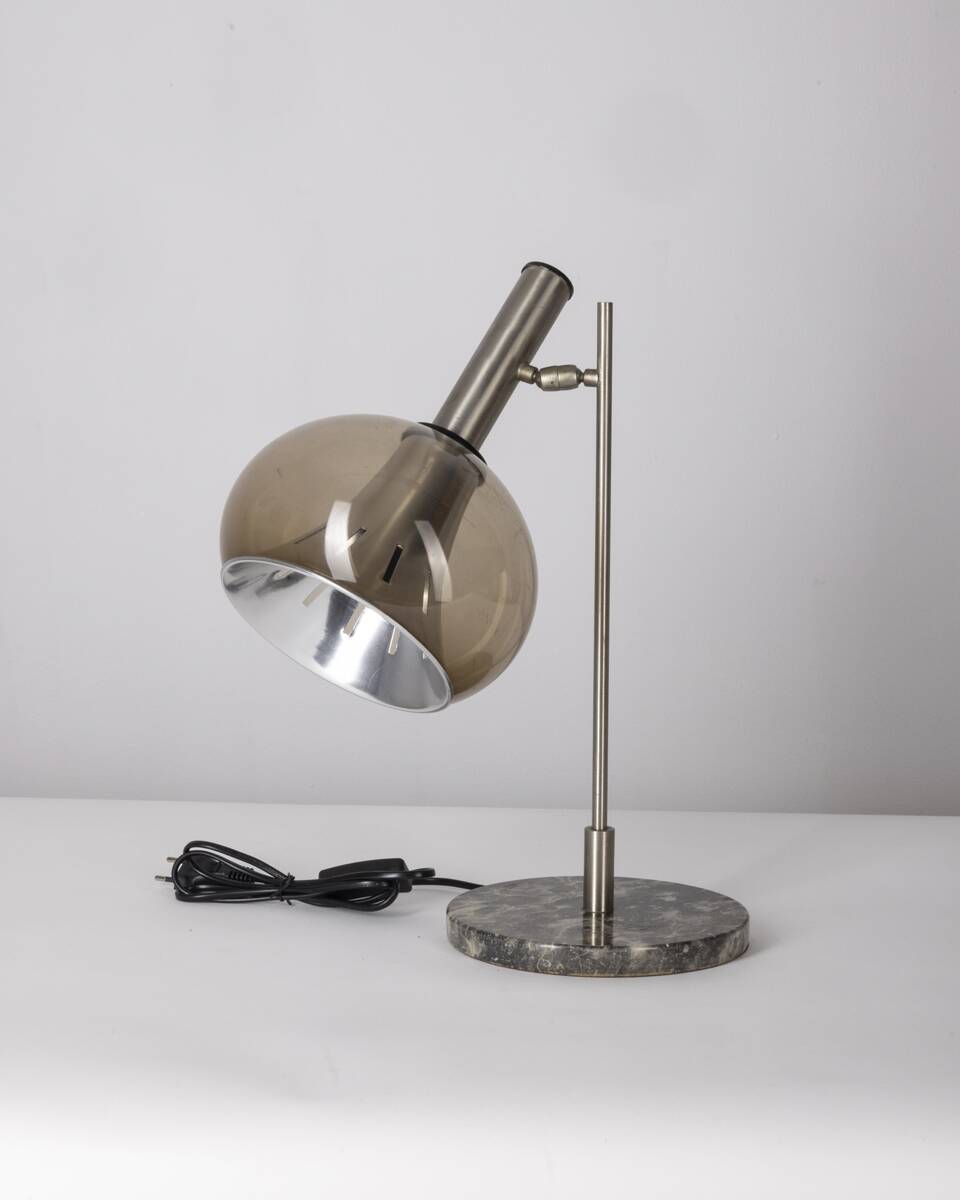Vintage 50's table lamp in marble and perspex design lamter milano