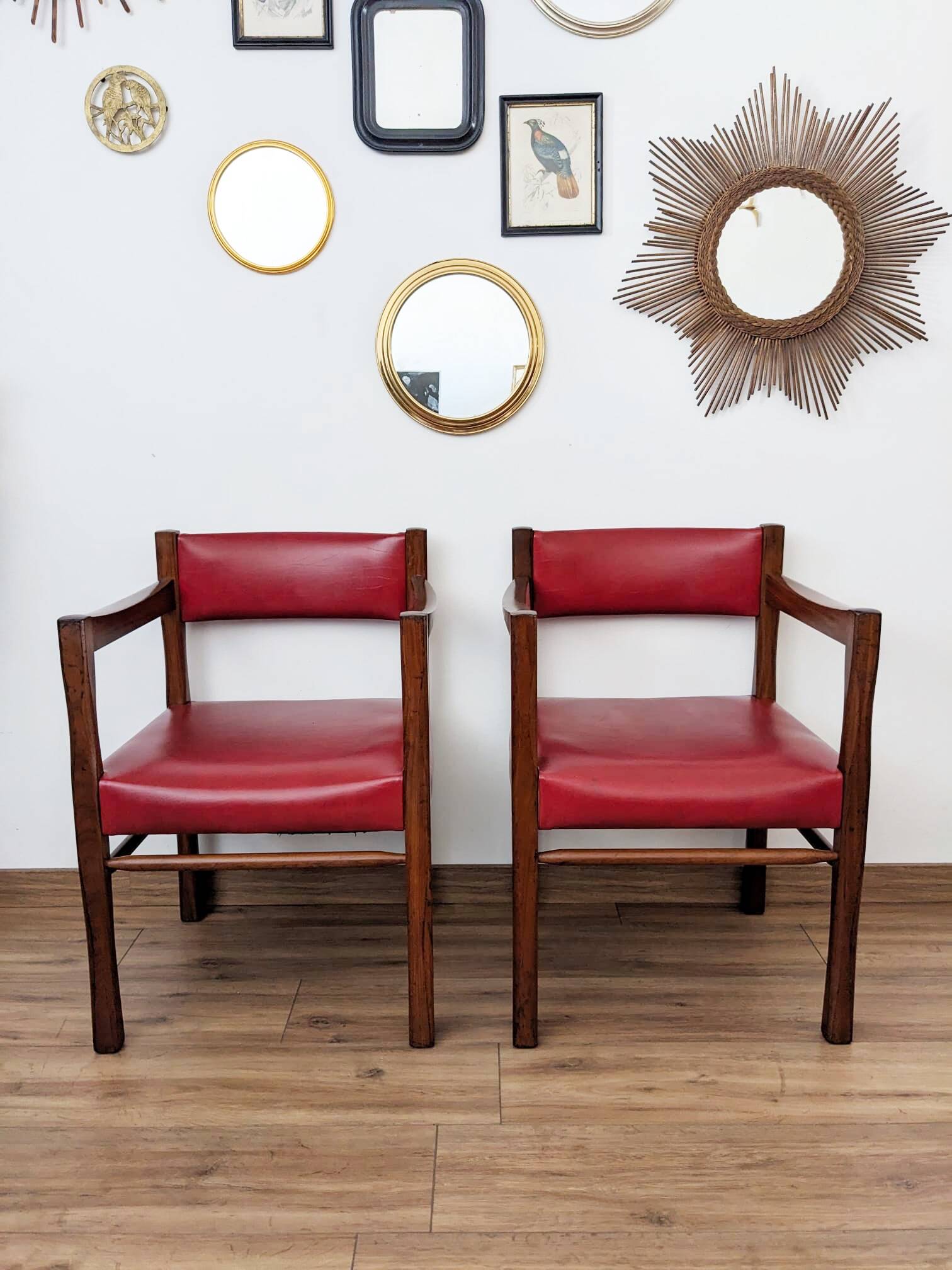 Set of two vintage bridge armchairs