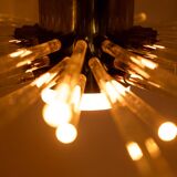 Radiant glass tube chandelier. Contemporary design.