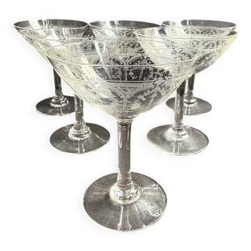 6 Coupes à champagne Saint Louis service Manon
