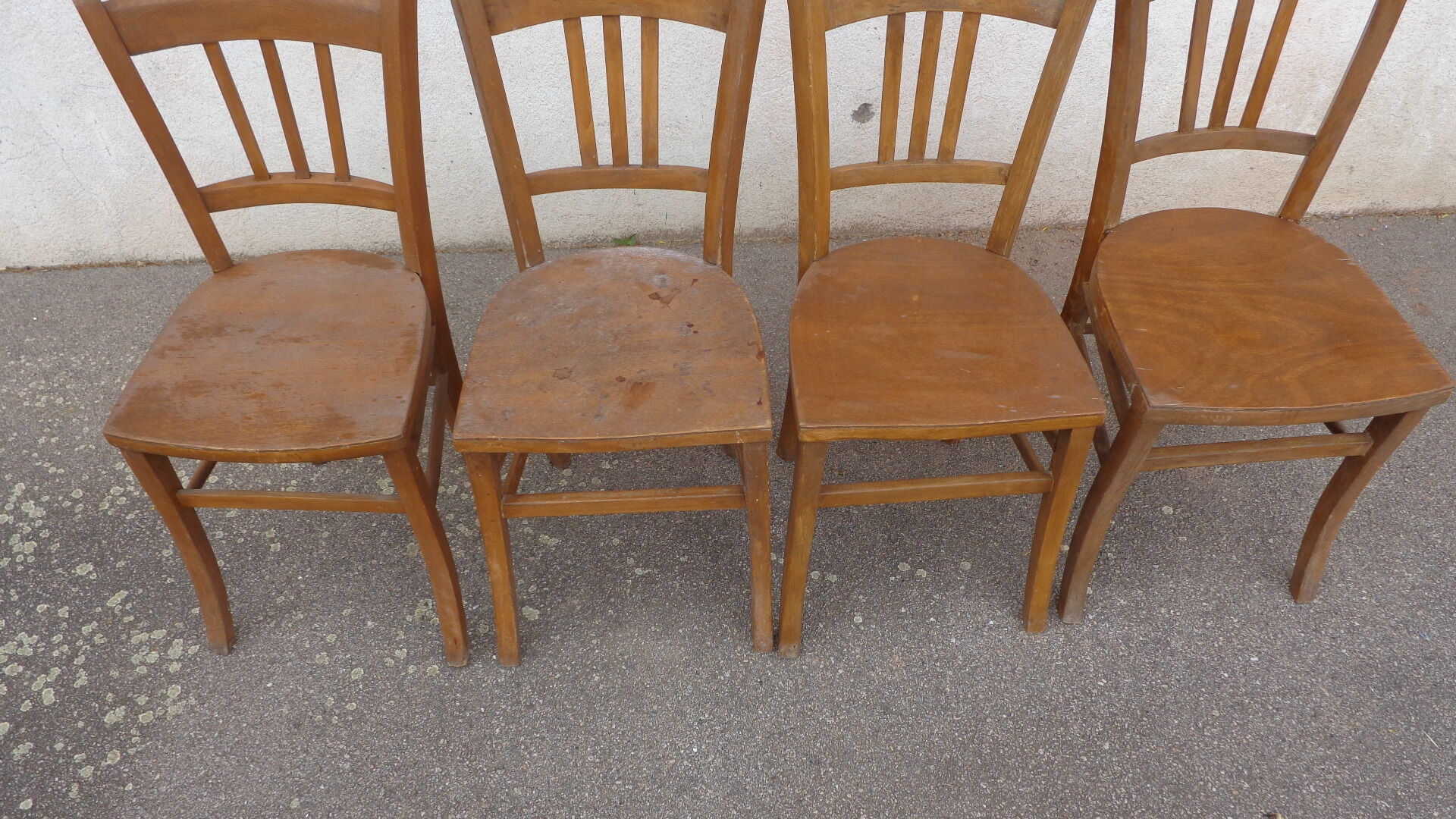 4 faux wood bistro chairs