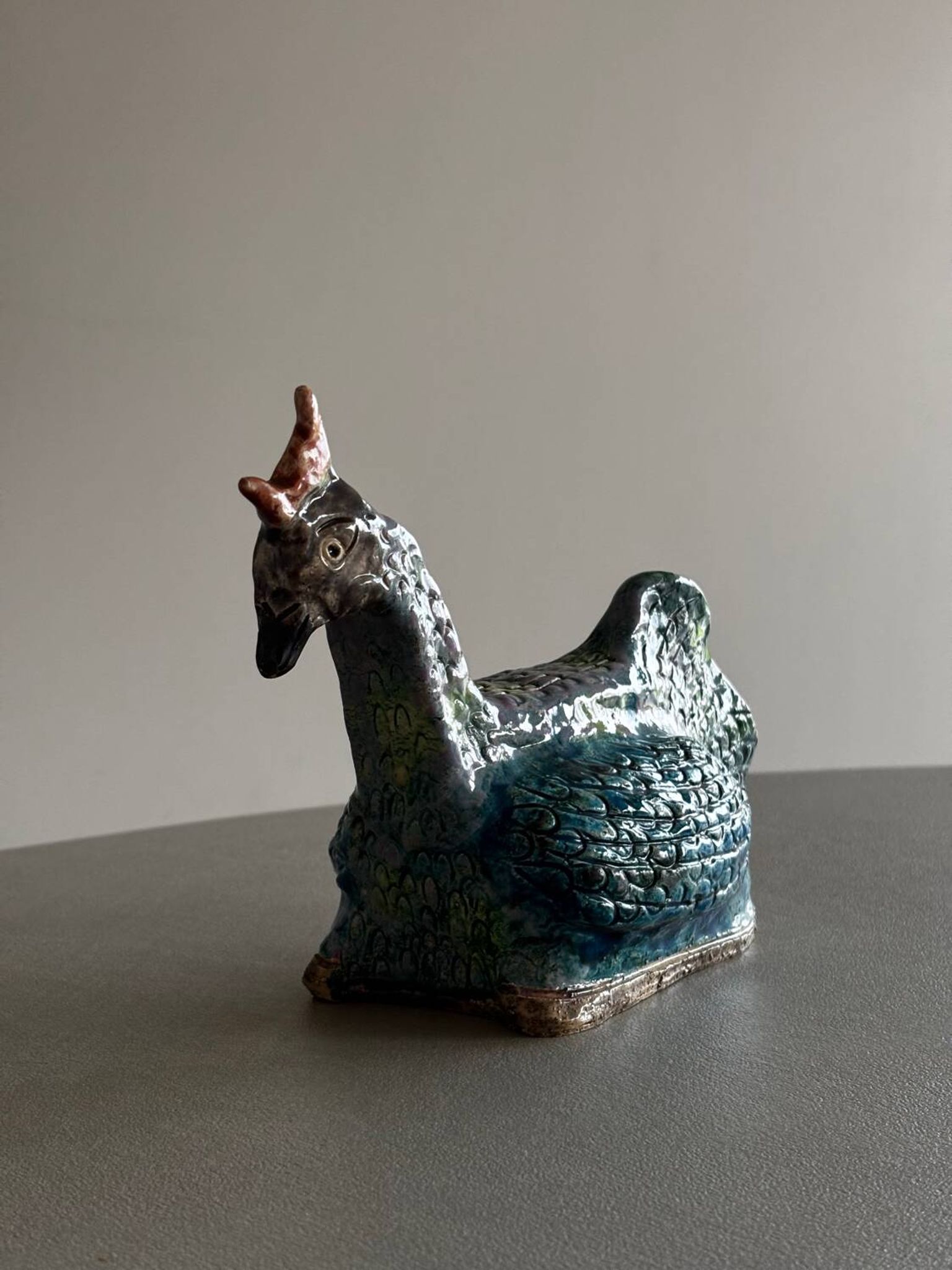 Sculpture décorative en céramique émaillée – Tasiaux, Huy
