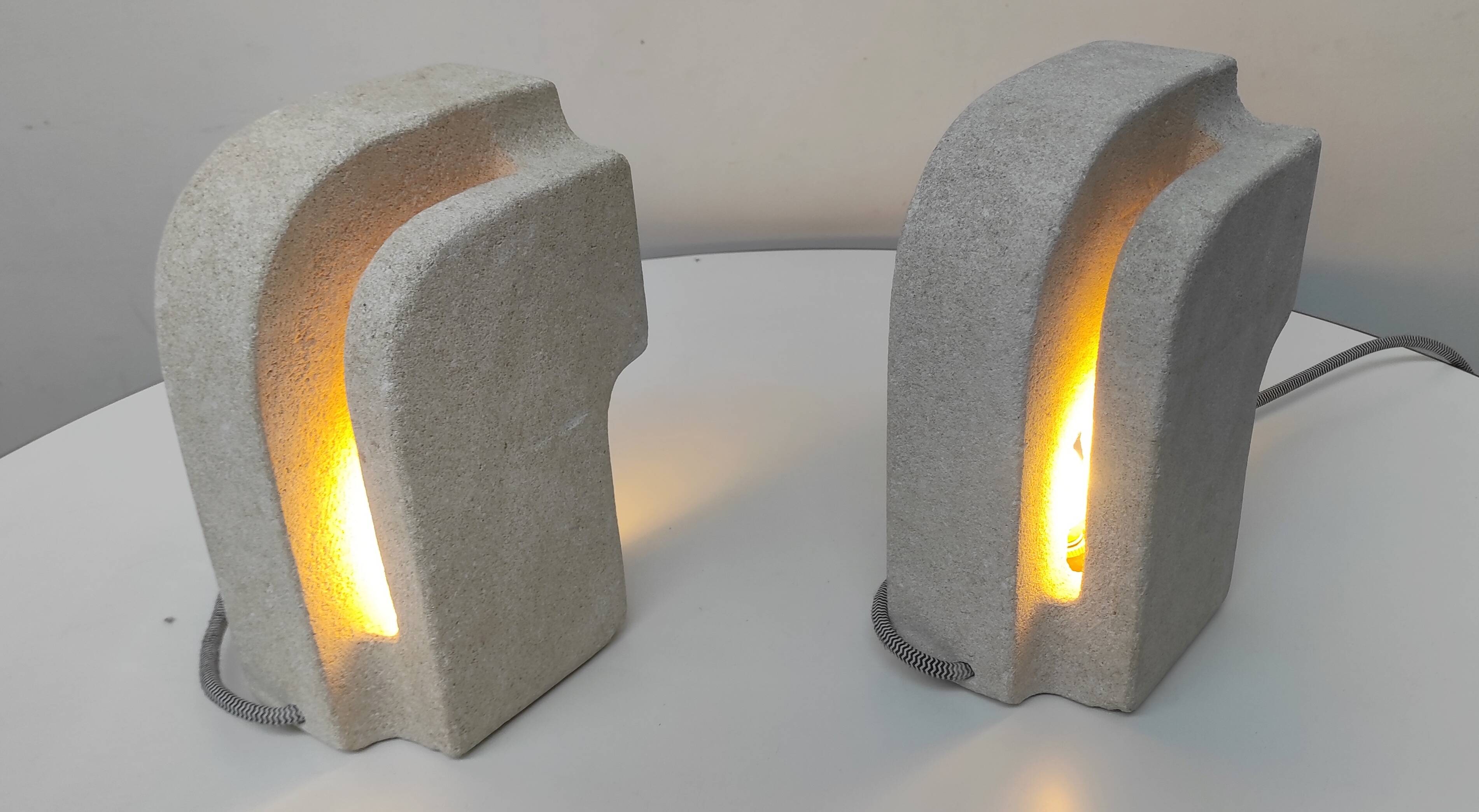 Pair of stone lamps. Albert Tormos 1970