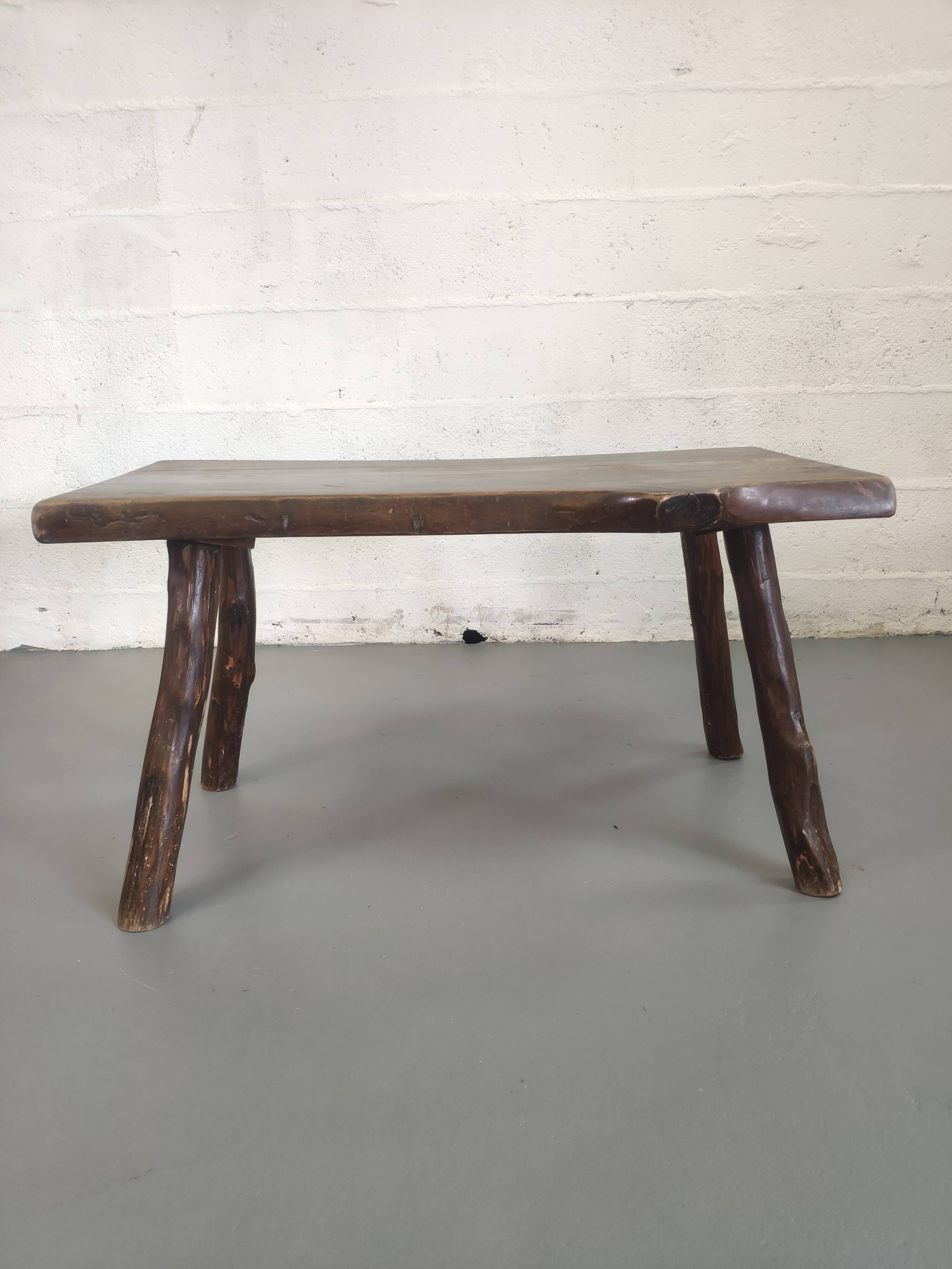 Brutalist coffee table solid oak