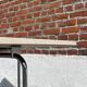 Folding table with chrome and pink formica.