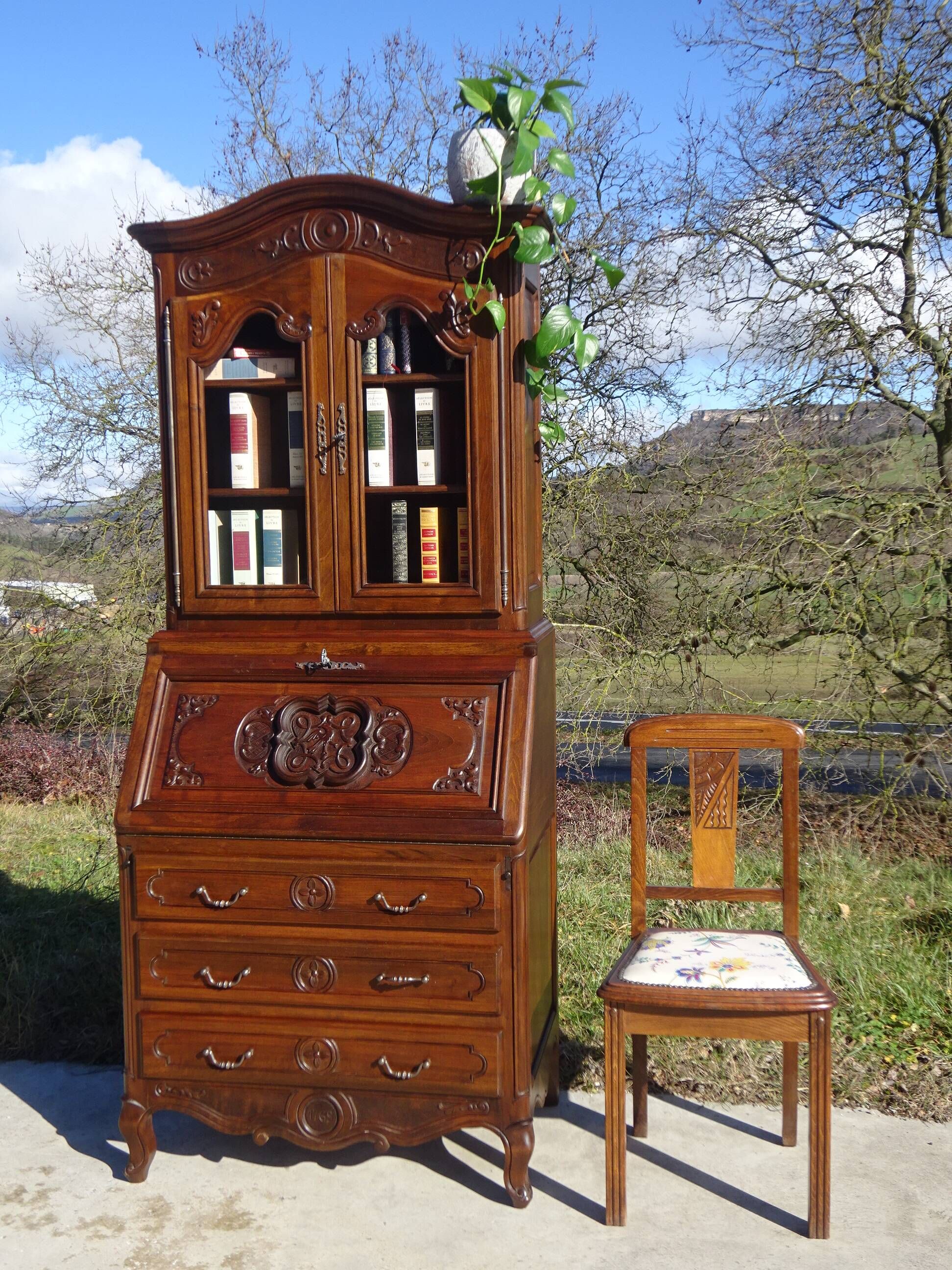 Commode, secrétaire, bibliothèque: meuble 3 en 1