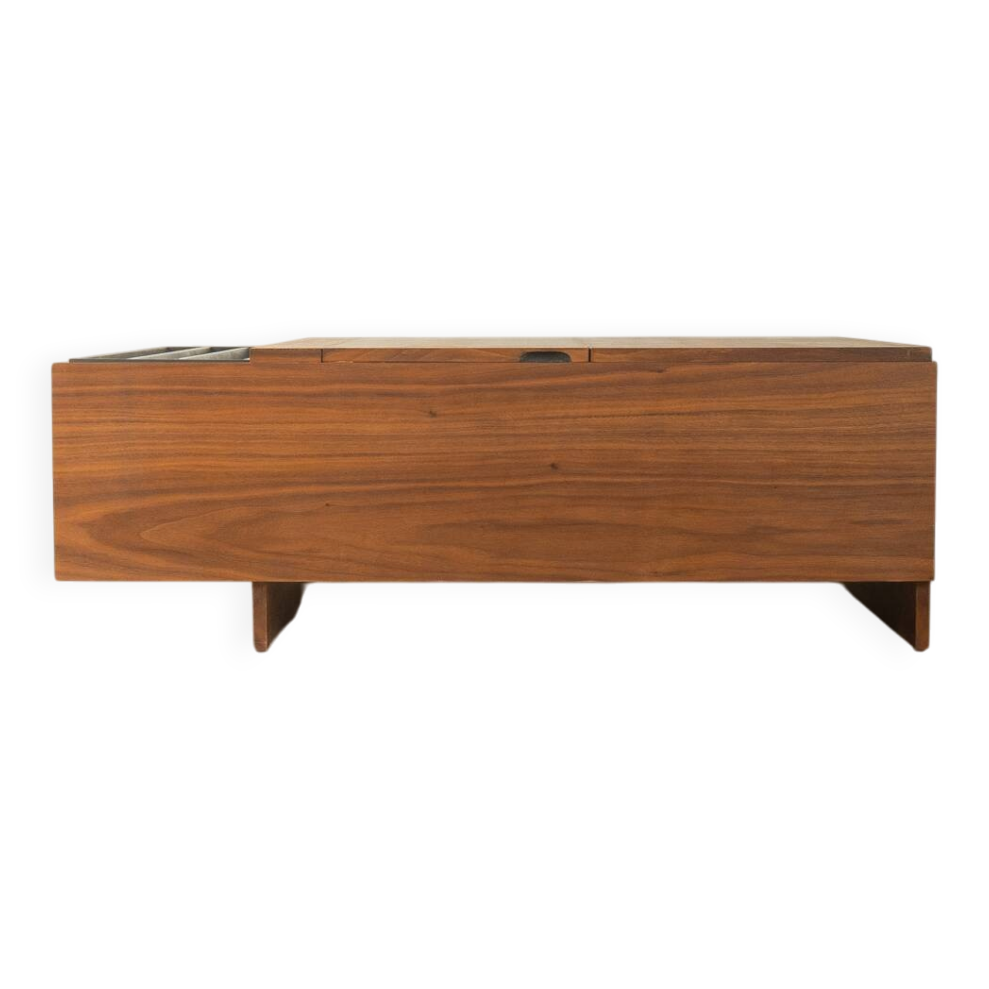 Elegant 1960s walnut veneer coffee table