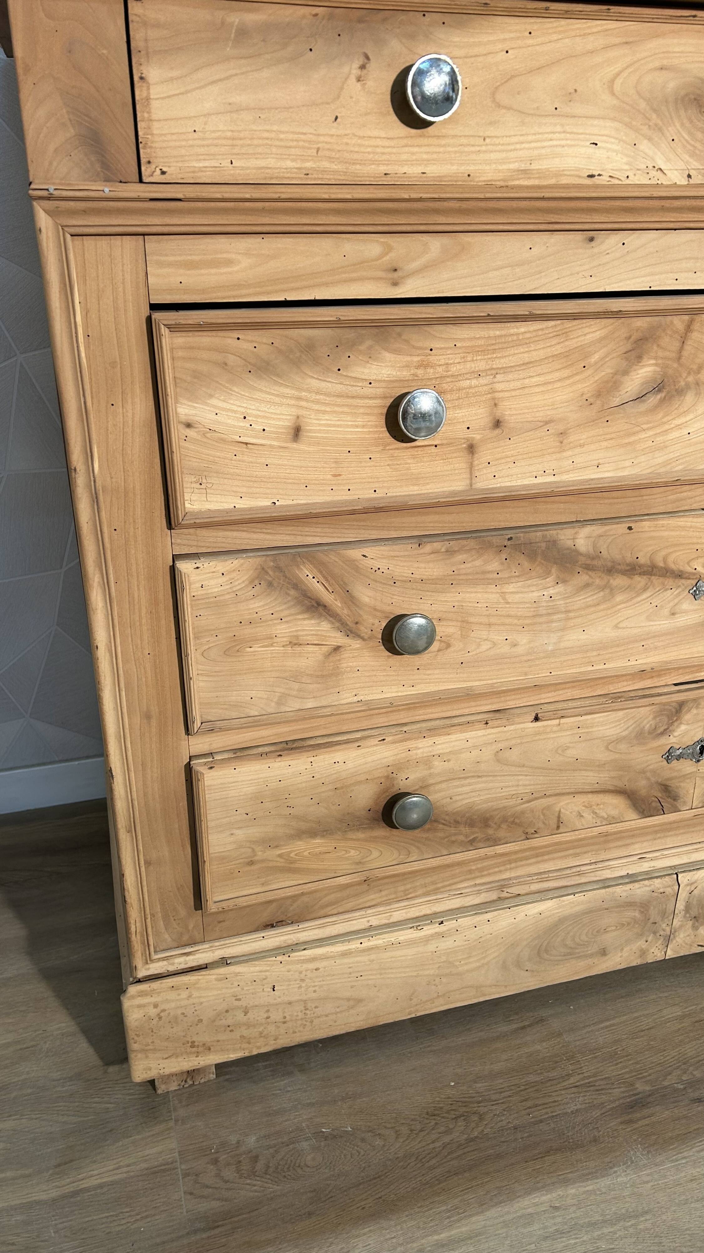 Louis Philipe airbrushed chest of drawers with 5 drawers
