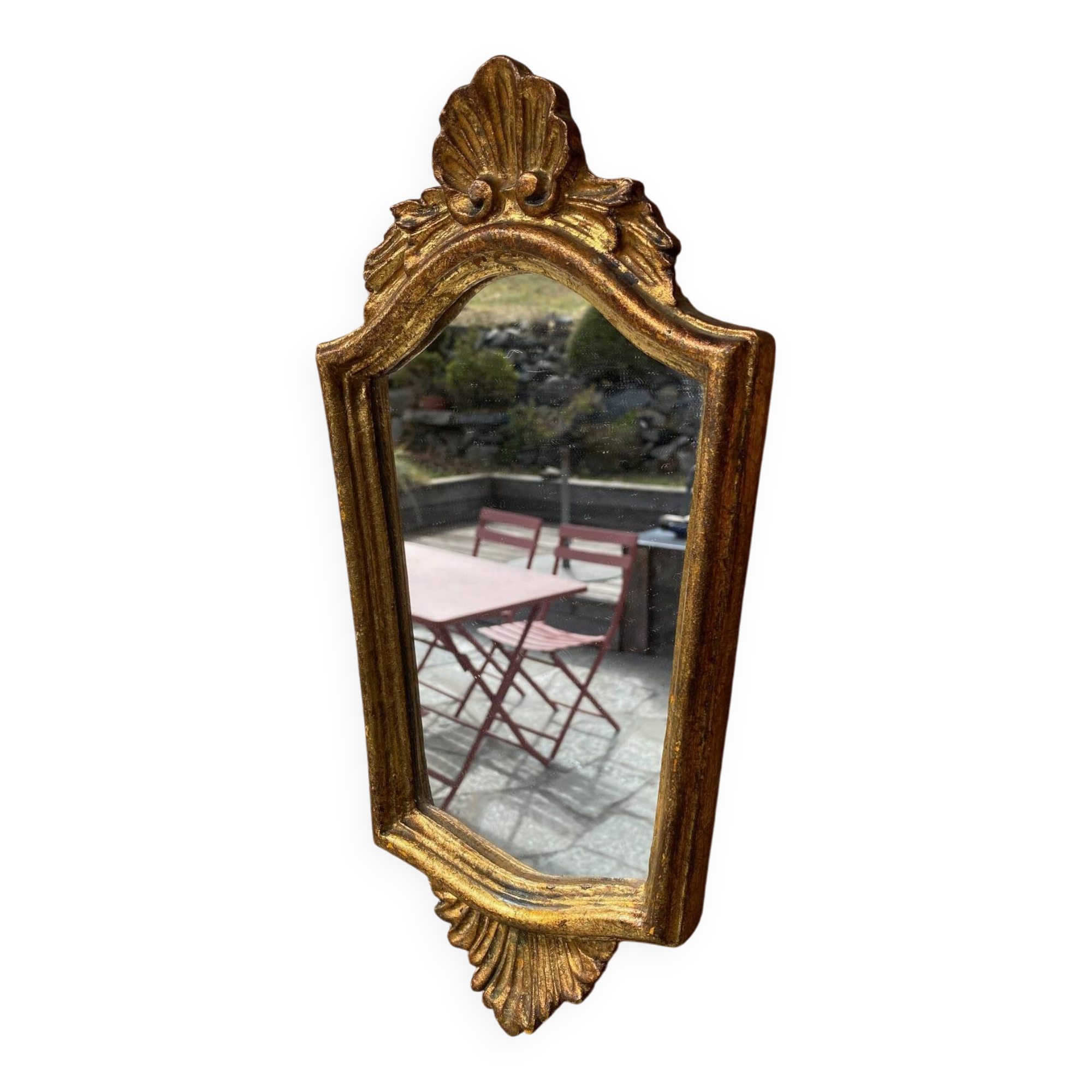 Small antique baroque mirror