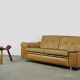 Danish vintage leather 2-seater sofa by svend skipper, 1970s