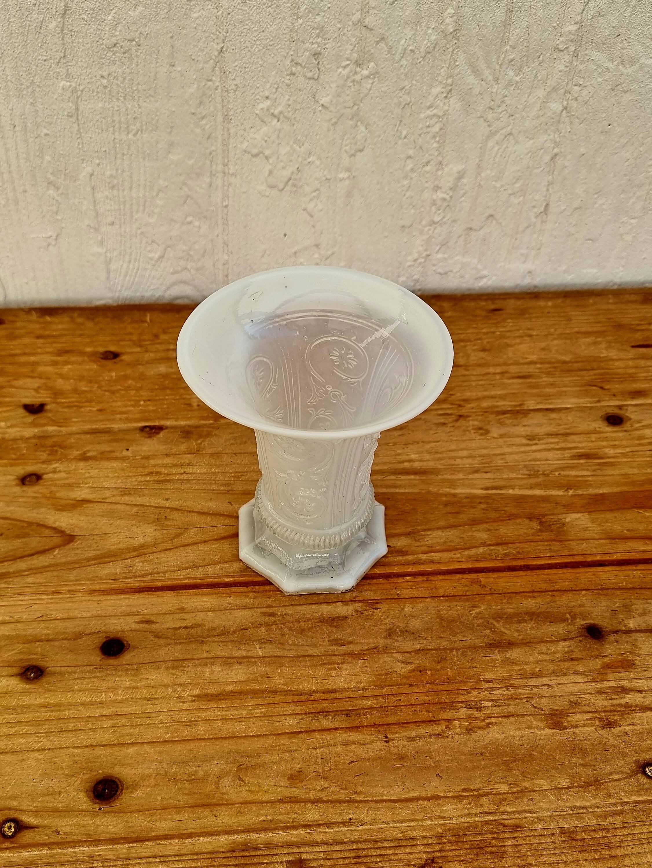 Vintage white opaline vase