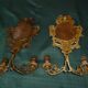 Paire d'appliques bronze avec miroir biseauté XIXème