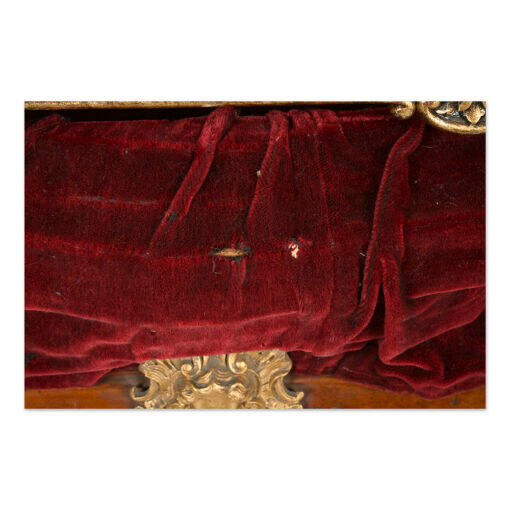 Mahogany jeweler's showcase with gilded bronze legs