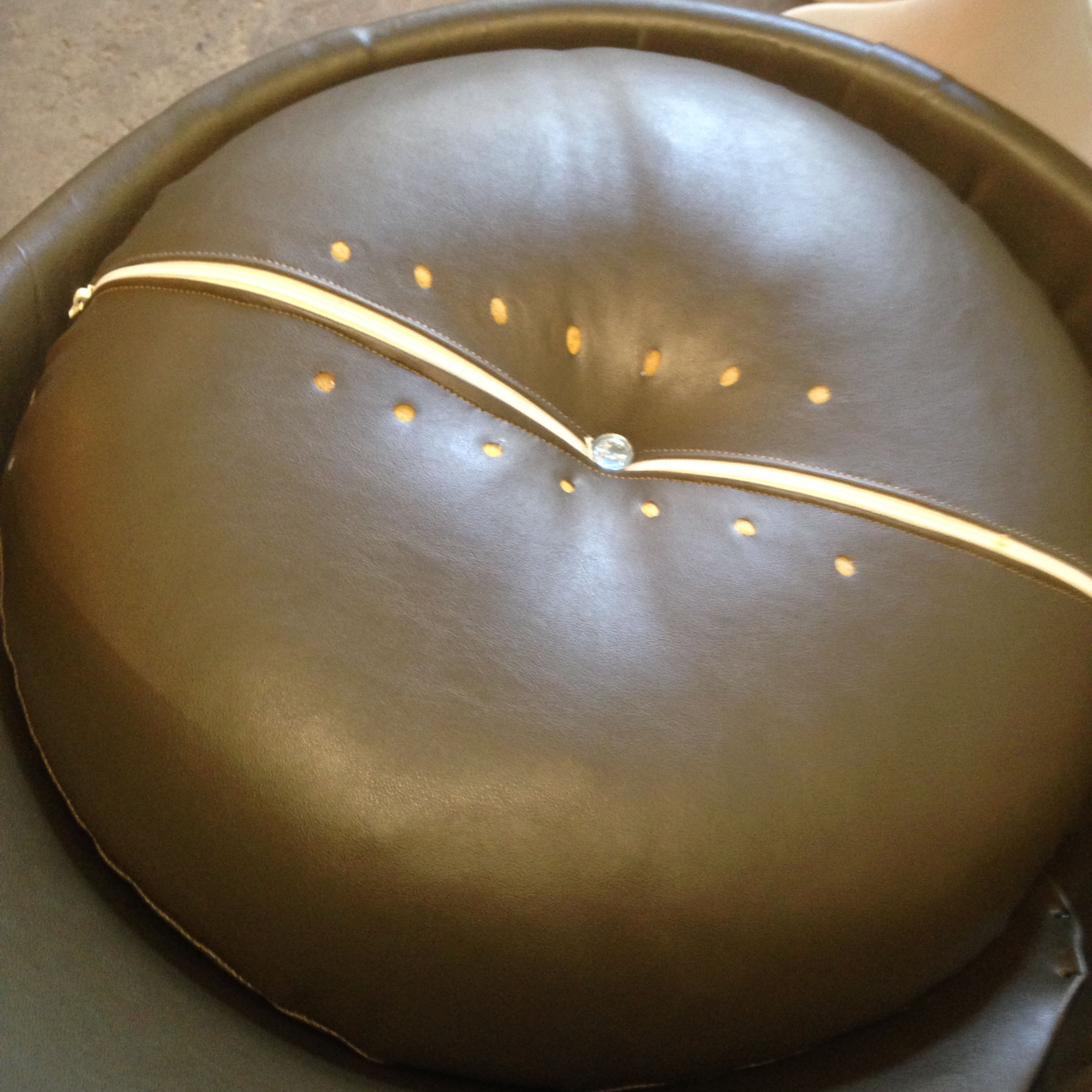 3 foot Tulip faux leather chairs.