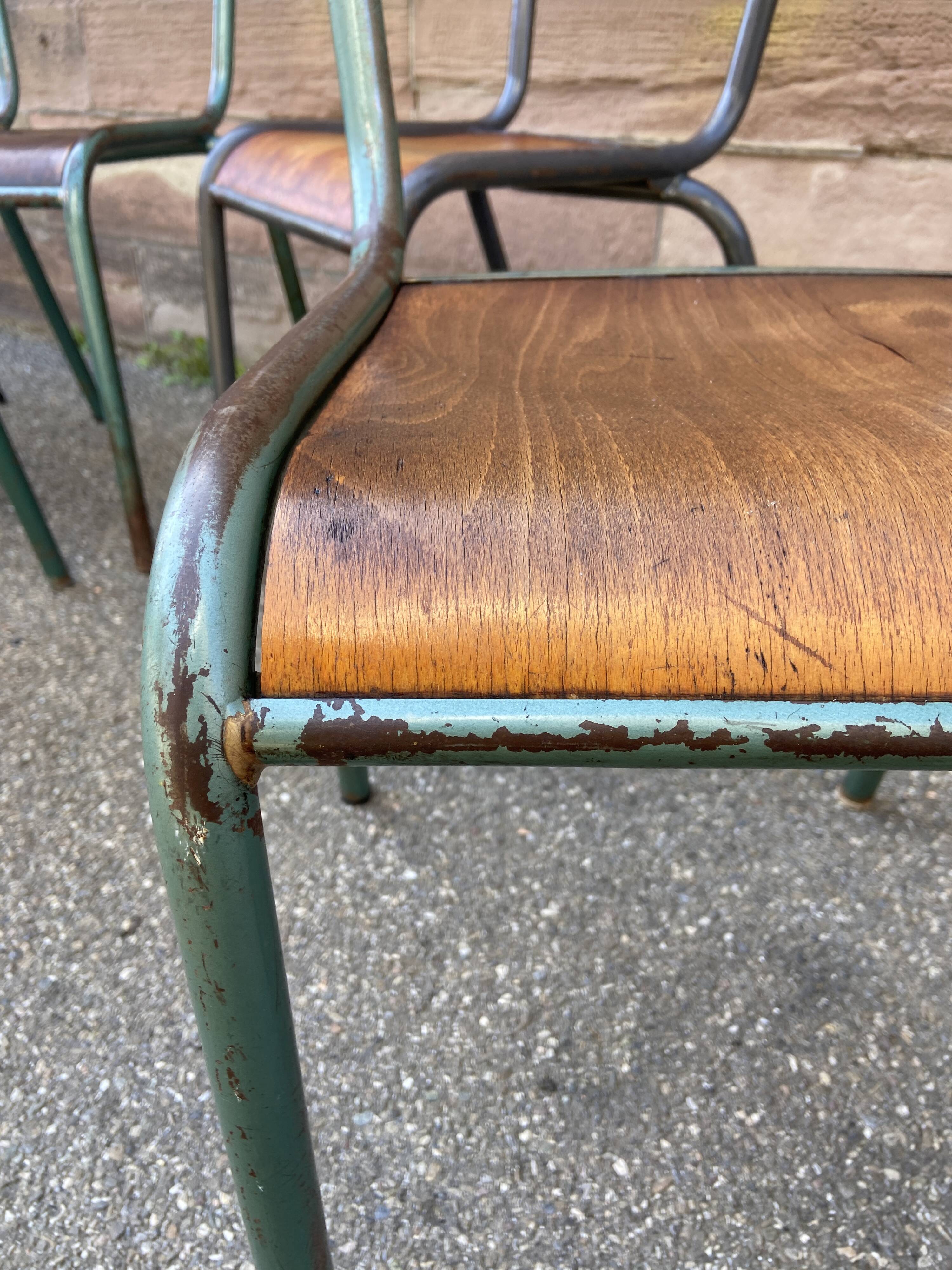 6 chaises école dépareillées industrielle école vintage collectivités Mullca