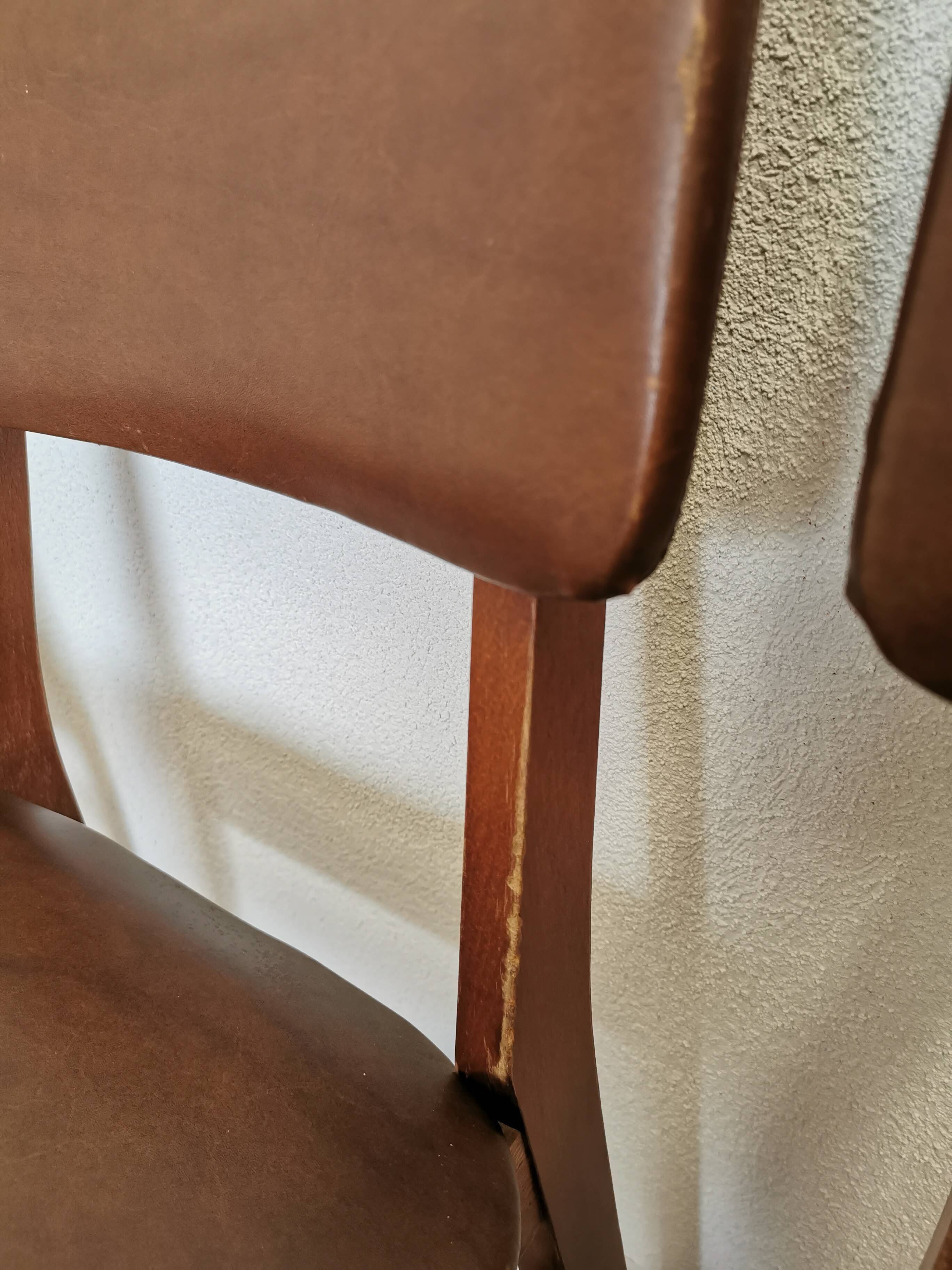 Vintage STOL Kamnik Dining Chairs (Set of 4): Mid-Century Leather Seat