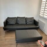 BoConcept leather sofa + matching ottoman