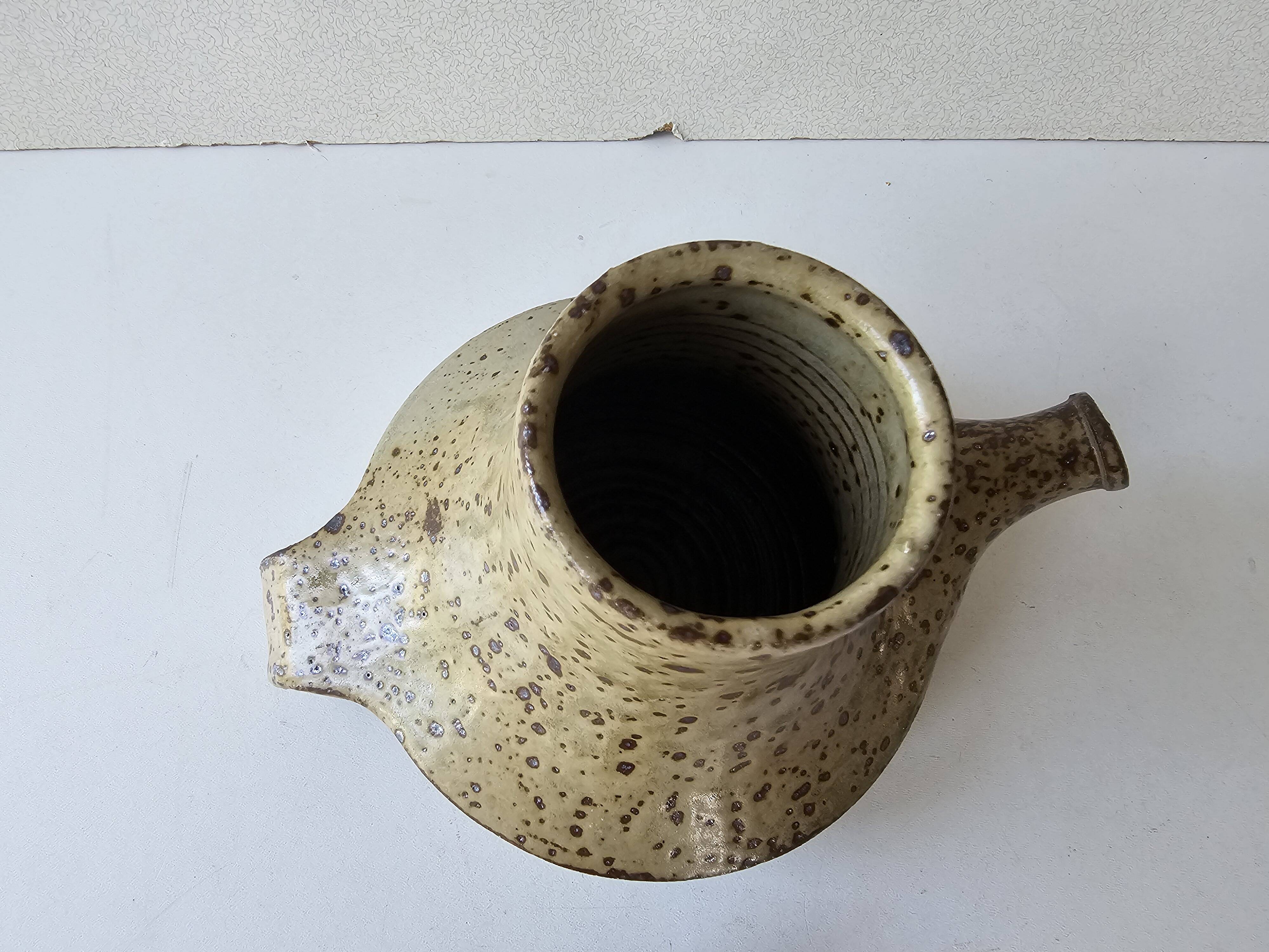 Ceramic stoneware teapot design with pyrite effects, unsigned.