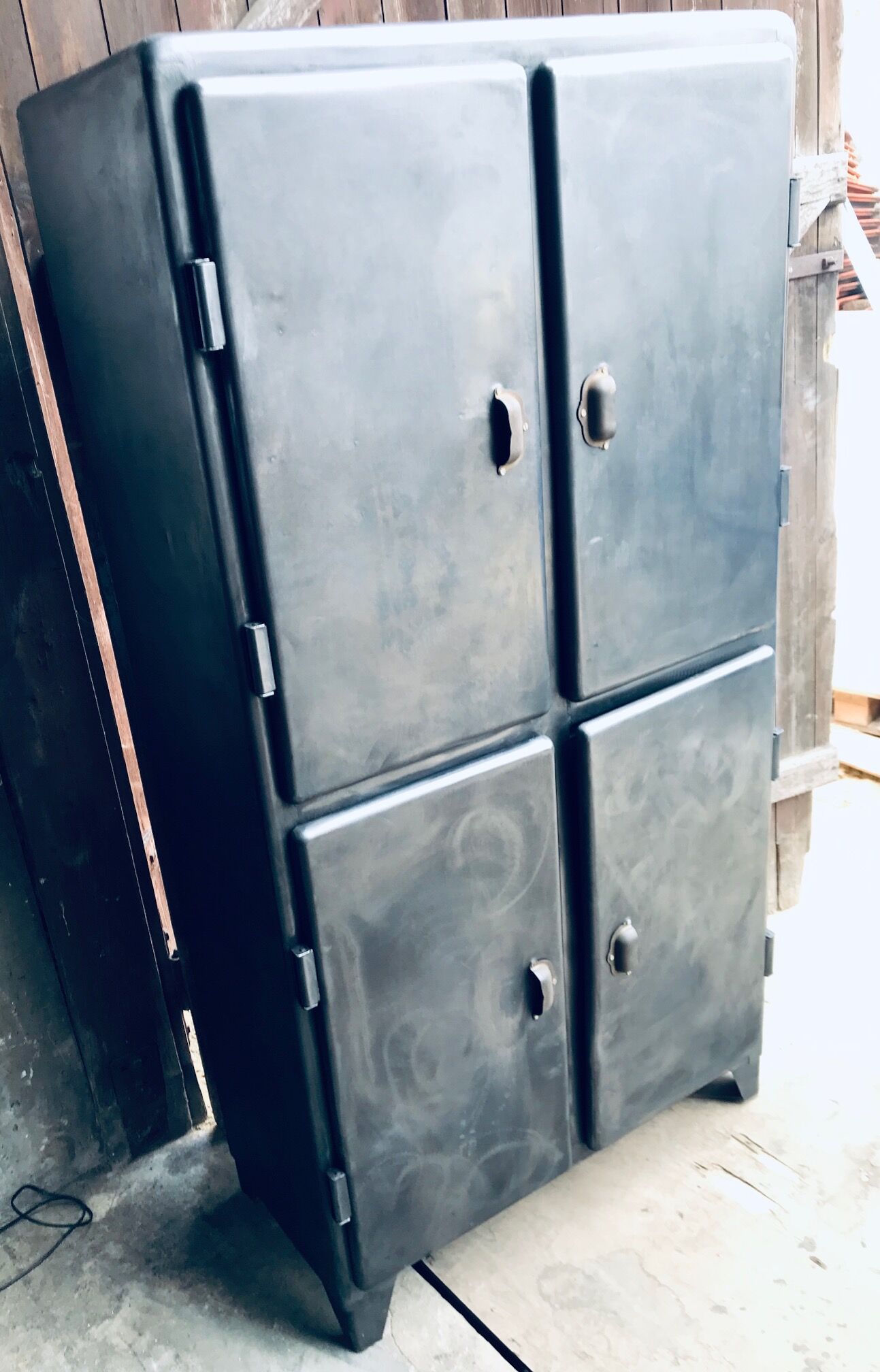 Rounded metal cabinet