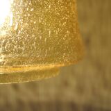 Danish vintage brass and glass pendant