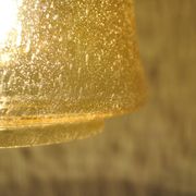 Danish vintage brass and glass pendant