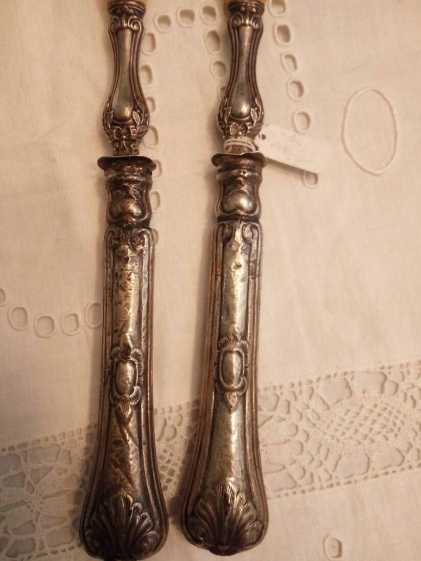 Couverts à salade en argent fourré