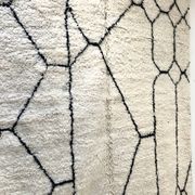 Moroccan Berber carpet Beni Ouarain with black graphic patterns 3,09x1.99m