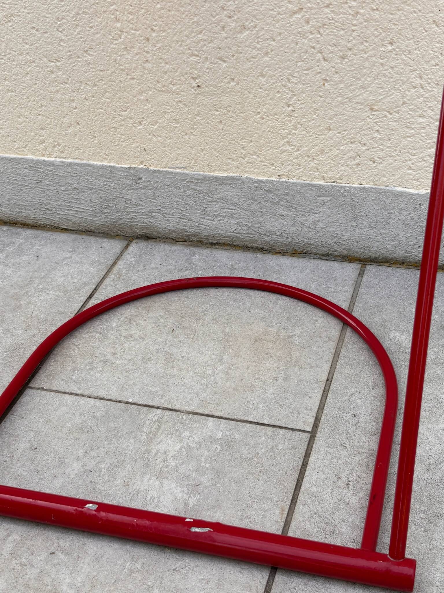 Swing Chair Jutta and Herbert Ohl Rosenthal Lübke 1982 Lacquered Red Steel